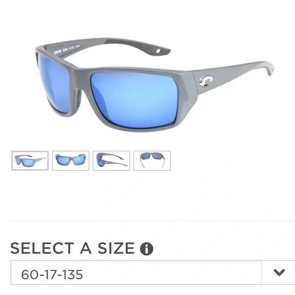 *NWT* COSTA Tailfin Sunglasses, Matte Gray Blue Polarized Lenses - Picture 2 of 10